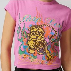 Urban Outfitters Women Pure Love Eternal Pink Graphic T-Shirt Size Large